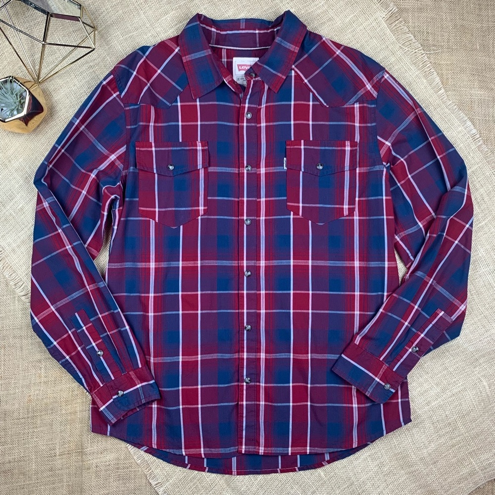 Levis Shirt Modern Pearl Snap Western Cowboy Ranch